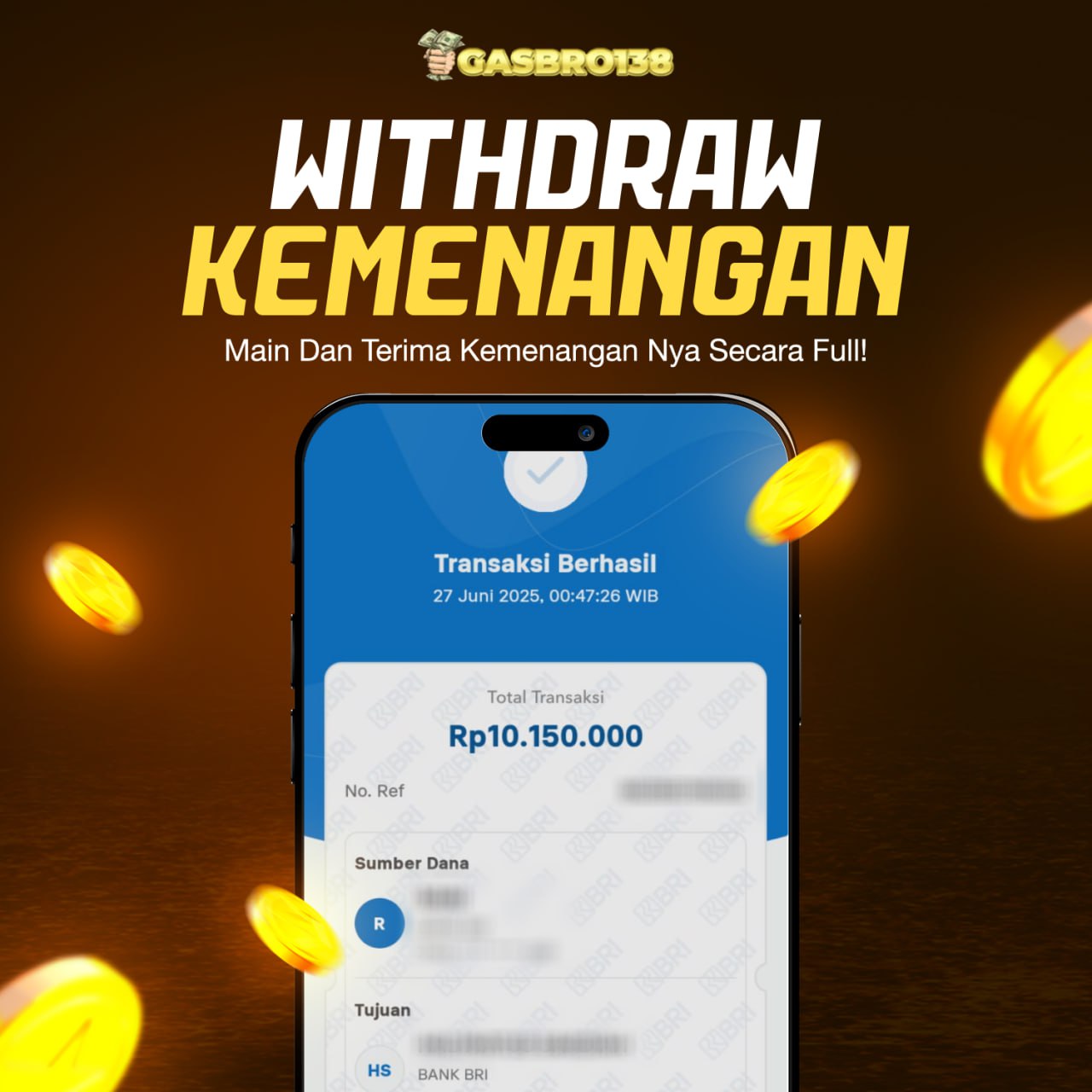STOP RUNGKAD BRO!!! Tergacor Hanya Di GASBRO138 Kemenangan Resmi Modal Rp 2.000.000 Withdraw Rp. 10.150.000