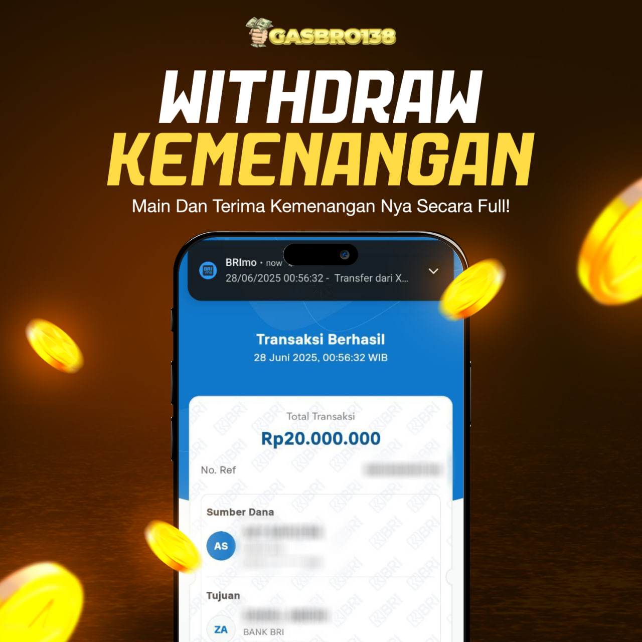 STOP RUNGKAD BRO!!! Tergacor Hanya Di GASBRO138 Kemenangan Resmi Modal Rp 3.500.000 Withdraw Rp. 20.000.000