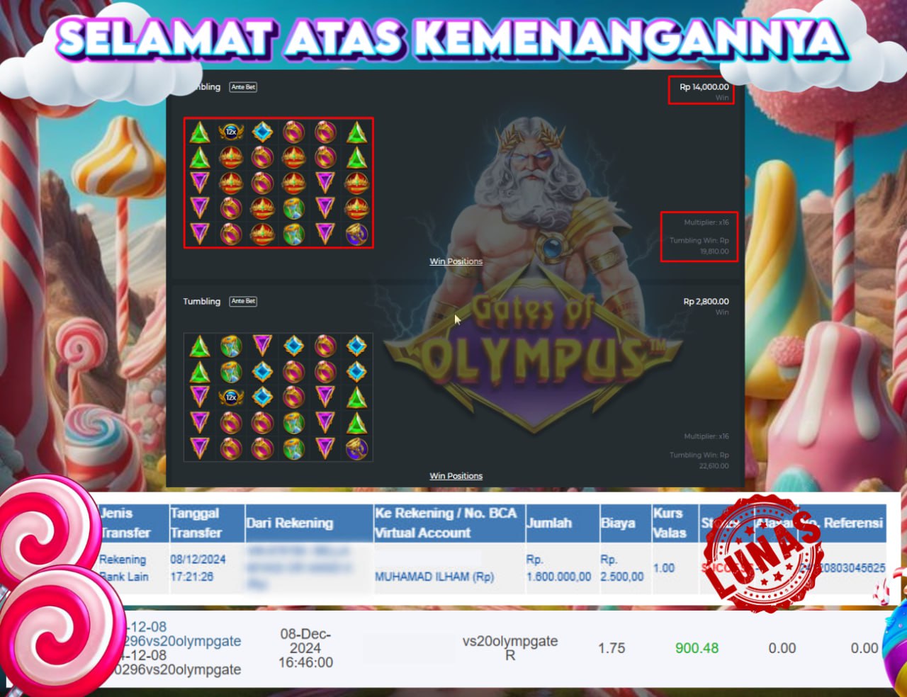 STOP RUNGKAD BRO!!! Tergacor Hanya Di GASBRO138 Kemenangan Resmi Modal Rp. 100.000 Withdraw Rp. 1.600.000