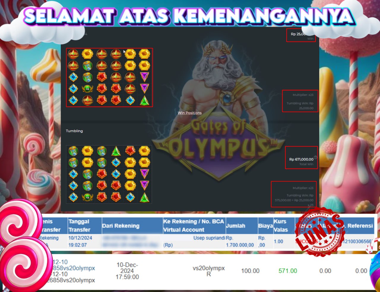STOP RUNGKAD BRO!!! Tergacor Hanya Di GASBRO138 Kemenangan Resmi Modal Rp. 300.000 Withdraw Rp. 1.700.000