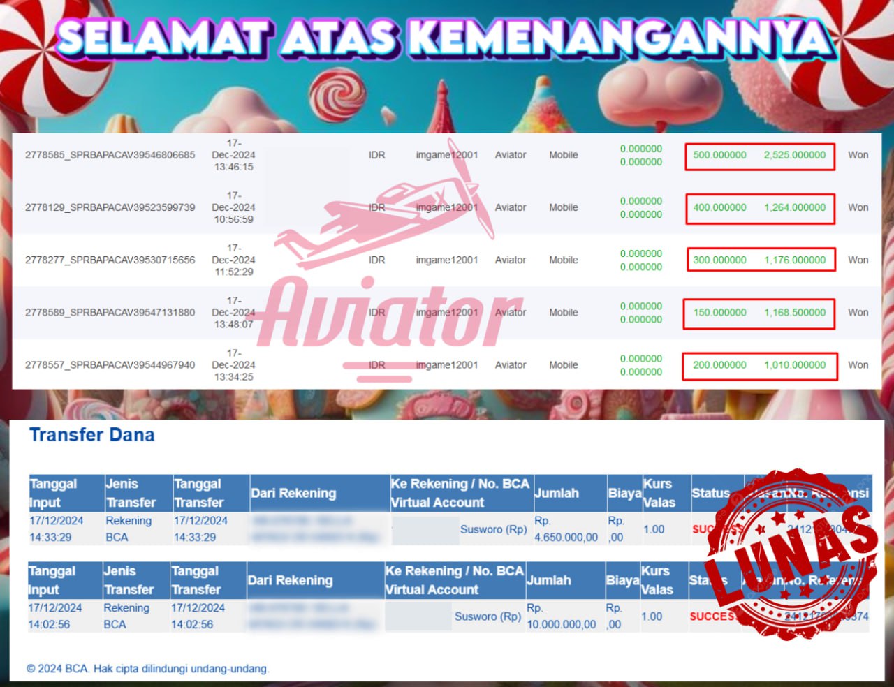 STOP RUNGKAD BRO!!! Tergacor Hanya Di GASBRO138 Kemenangan Resmi Modal Rp. 2.100.000 Withdraw Rp. 14.650.000