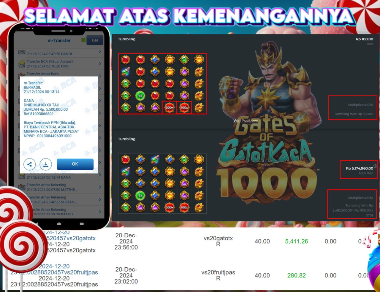 STOP RUNGKAD BRO!!! Tergacor Hanya Di GASBRO138 Kemenangan Resmi Modal Rp. 400.000 Withdraw Rp. 5.500.000