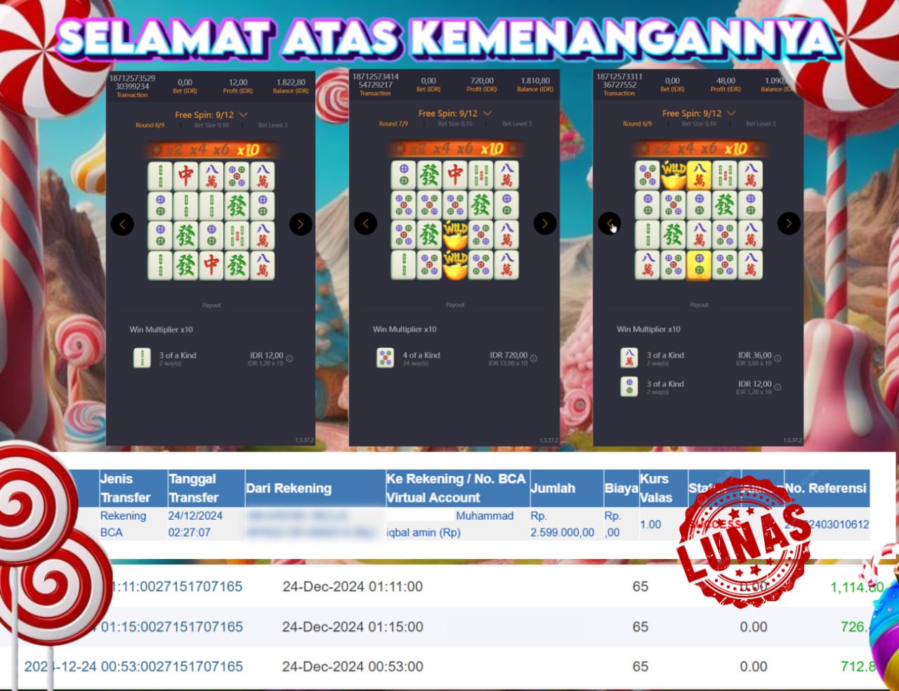 STOP RUNGKAD BRO!!! Tergacor Hanya Di GASBRO138 Kemenangan Resmi Modal Rp. 300.000 Withdraw Rp. 2.599.000