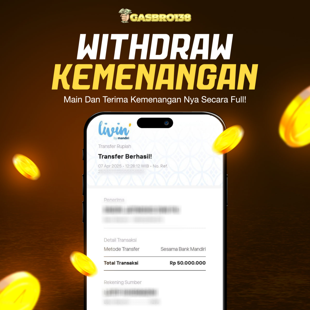 STOP RUNGKAD BRO!!! Tergacor Hanya Di GASBRO138 Kemenangan Resmi Modal Rp.1.800.000 Withdraw Rp. 50.000.000