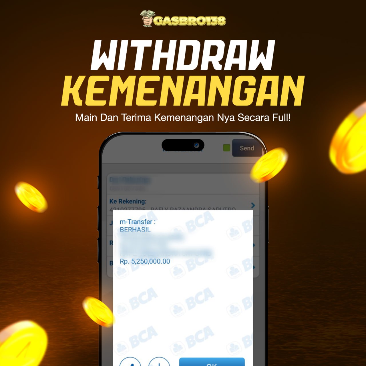 STOP RUNGKAD BRO!!! Tergacor Hanya Di GASBRO138 Kemenangan Resmi Modal Rp.590.000 Withdraw Rp. 5.200.000
