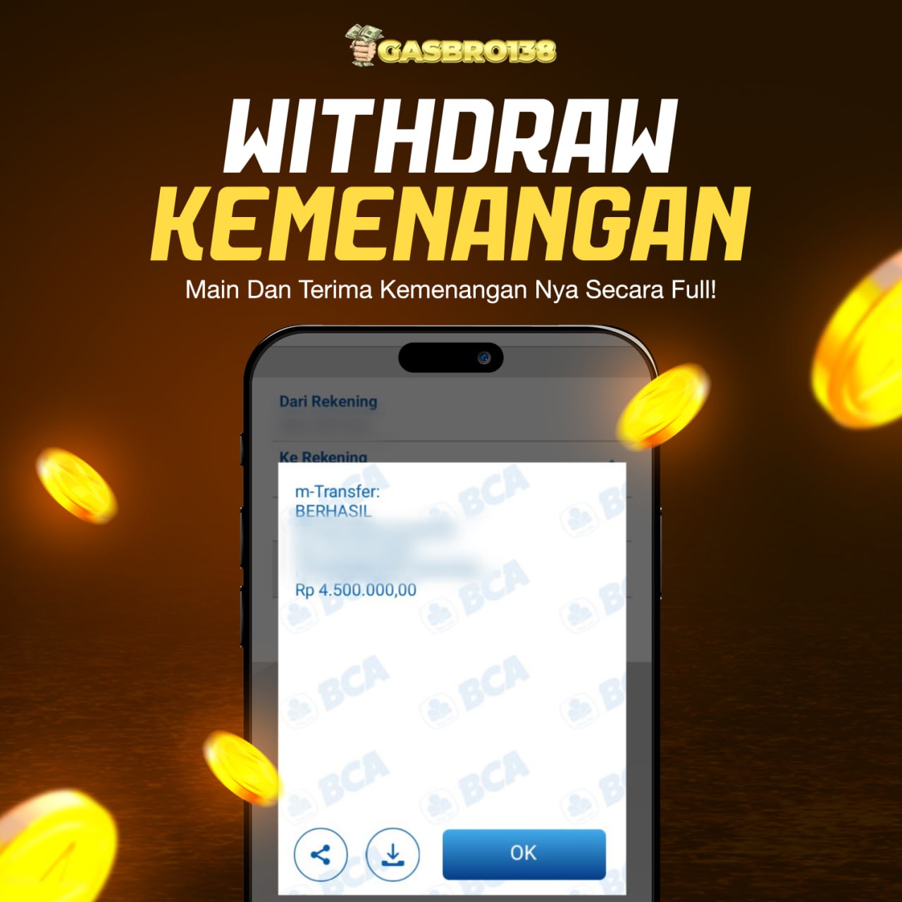 STOP RUNGKAD BRO!!! Tergacor Hanya Di GASBRO138 Kemenangan Resmi Modal Rp.222.000 Withdraw Rp.4.500.000