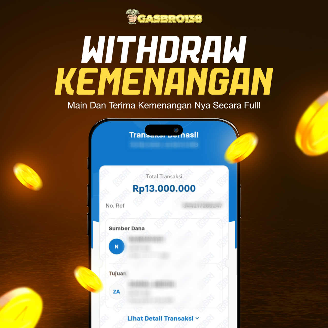 STOP RUNGKAD BRO!!! Tergacor Hanya Di GASBRO138 Kemenangan Resmi Modal Rp.895.000 Withdraw Rp.13.000.000