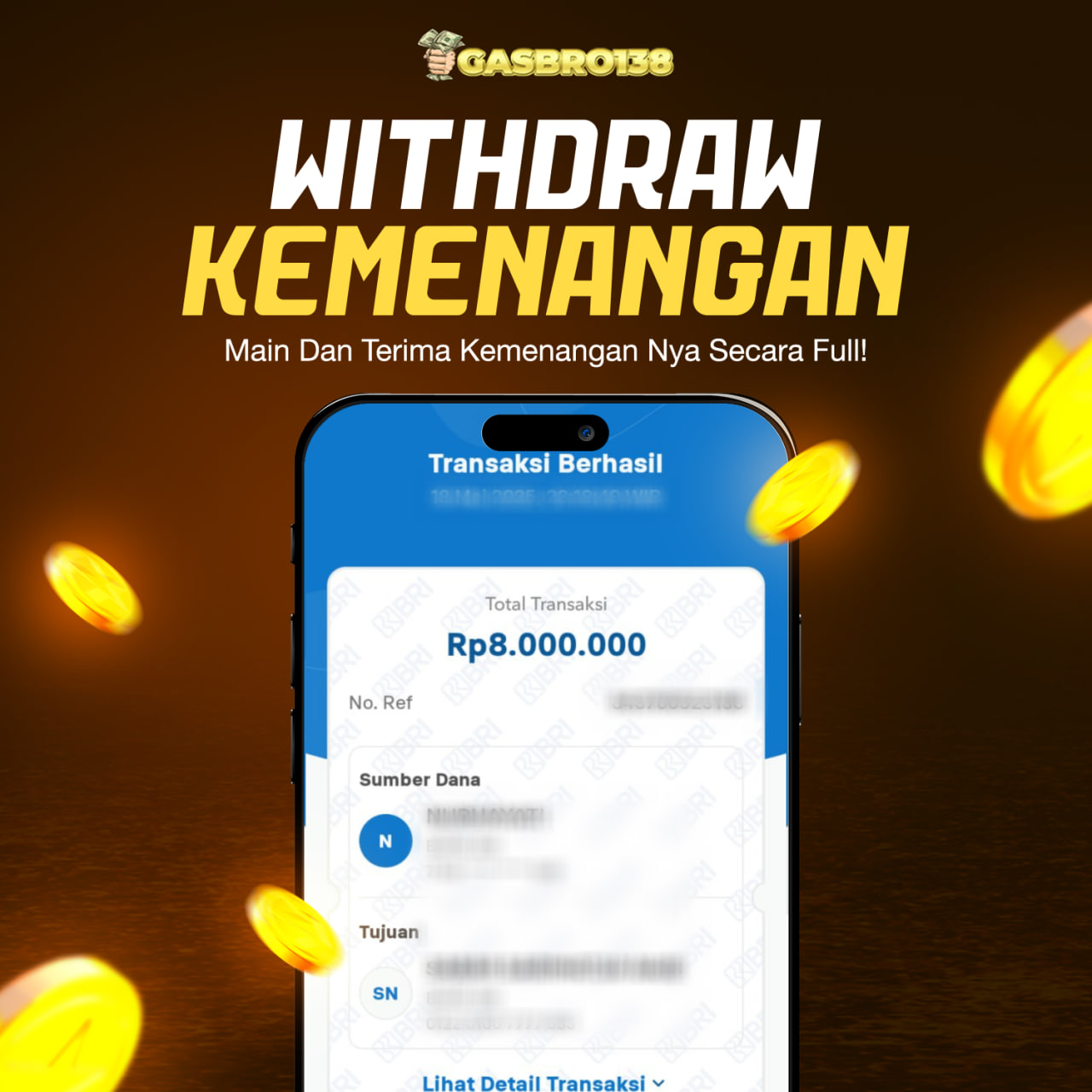 STOP RUNGKAD BRO!!! Tergacor Hanya Di GASBRO138 Kemenangan Resmi Modal Rp.1.000.000 Withdraw Rp.8.00.000