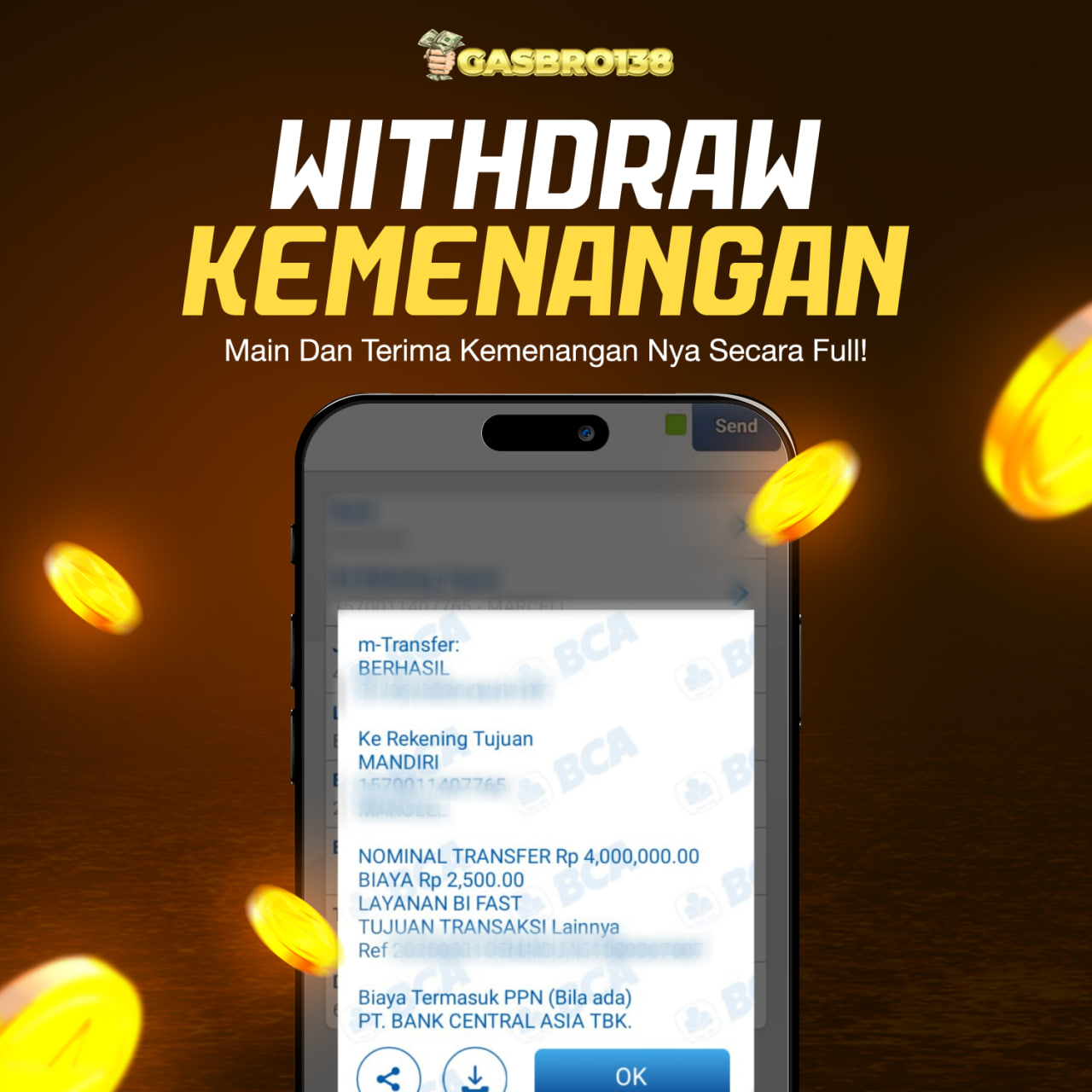 STOP RUNGKAD BRO!!! Tergacor Hanya Di GASBRO138 Kemenangan Resmi Modal Rp.890.000 Withdraw Rp.4.00.000