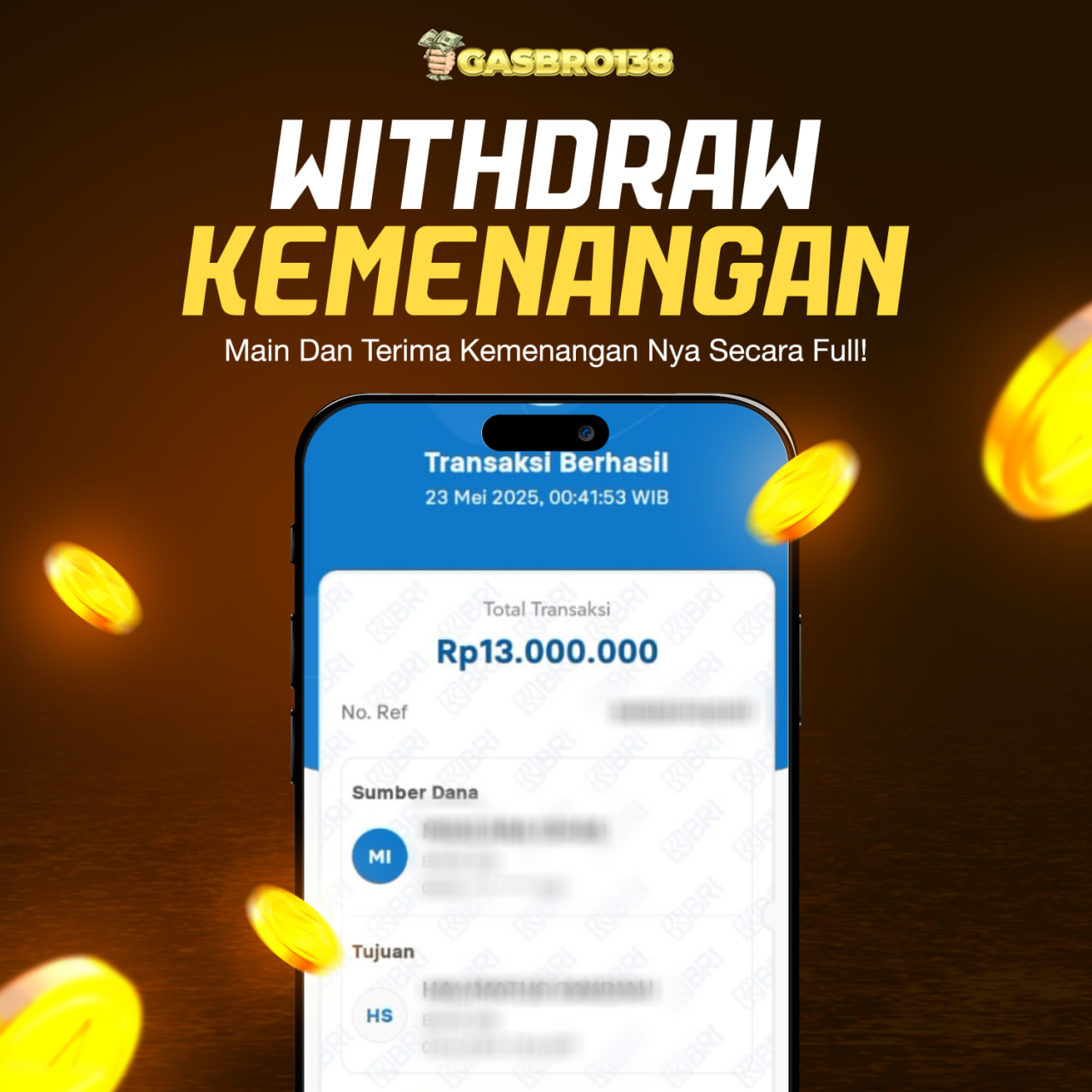 STOP RUNGKAD BRO!!! Tergacor Hanya Di GASBRO138 Kemenangan Resmi Modal Rp.1.000.000 Withdraw Rp.13.000.000