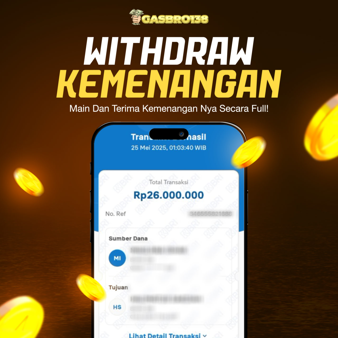 STOP RUNGKAD BRO!!! Tergacor Hanya Di GASBRO138 Kemenangan Resmi Modal Rp.5.000.000 Withdraw Rp.26.000.000