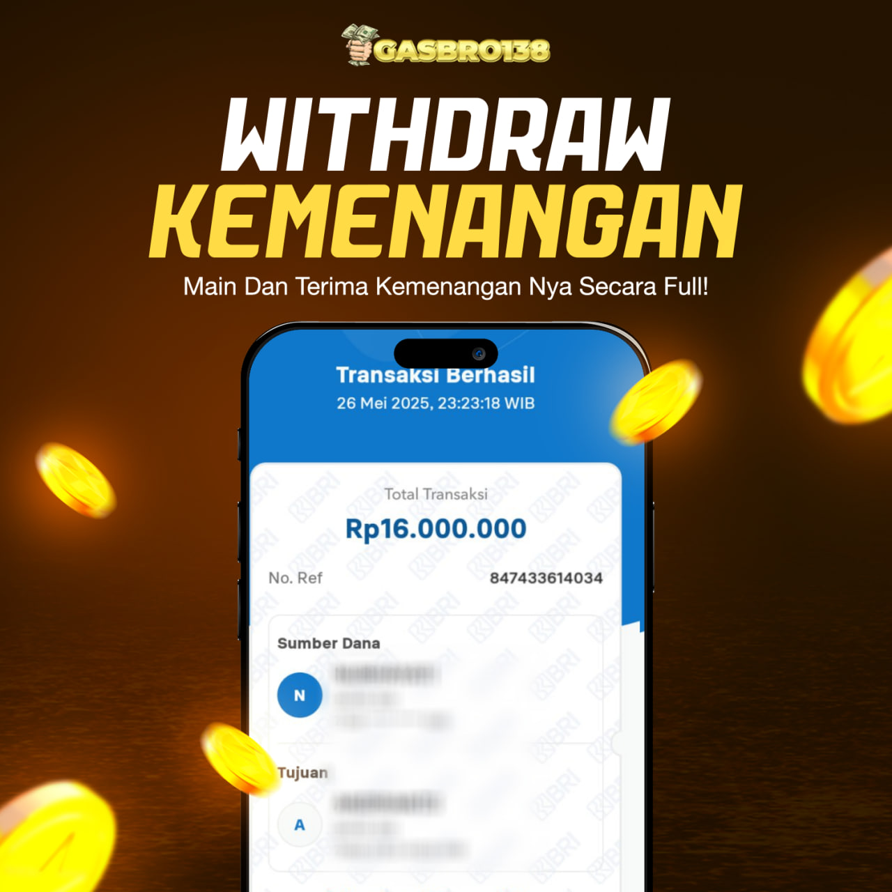 STOP RUNGKAD BRO!!! Tergacor Hanya Di GASBRO138 Kemenangan Resmi Modal Rp.1.800.000 Withdraw Rp.16.000.000