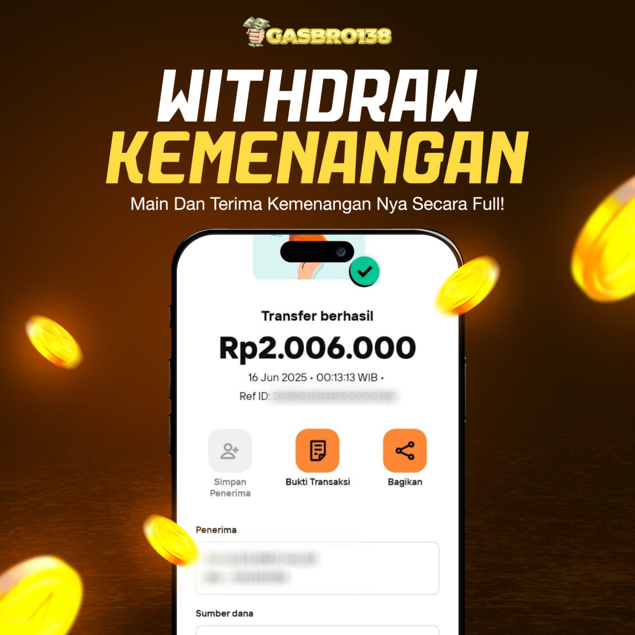 STOP RUNGKAD BRO!!! Tergacor Hanya Di GASBRO138 Kemenangan Resmi Modal Rp 50.000 Withdraw Rp.2.006.00