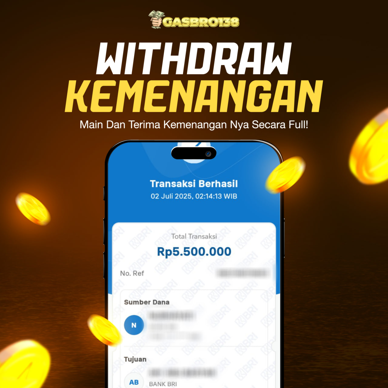 STOP RUNGKAD BRO!!! Tergacor Hanya Di GASBRO138 Kemenangan Resmi Modal Rp 1.500.000 Withdraw Rp. 5.500.000